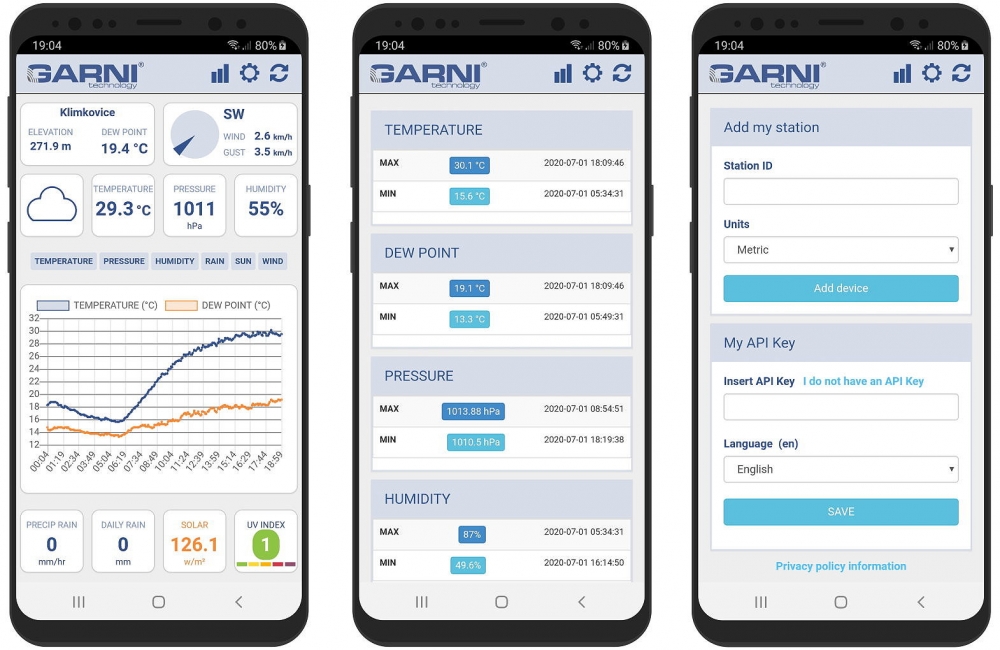 Aplikace GARNI technology pro Android